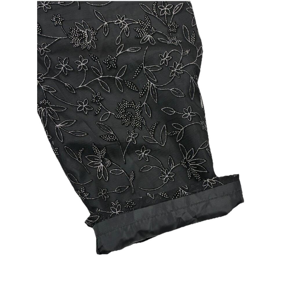 Vintage Y2K Ronni Nicole Floral Glitter Mesh Satin Pants Cocktail Etherial M - Picture 7 of 7